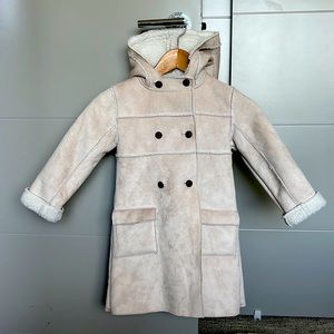 JACADI kids size 6 faux shearling coat